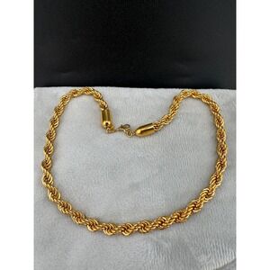Vintage Monet Necklace Rope Gold Tone Chain 15"